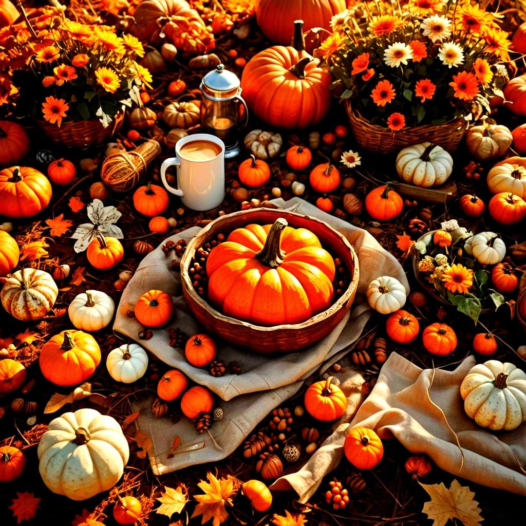 Hyperrealistic Autumnal Halloween Still Life in HDR