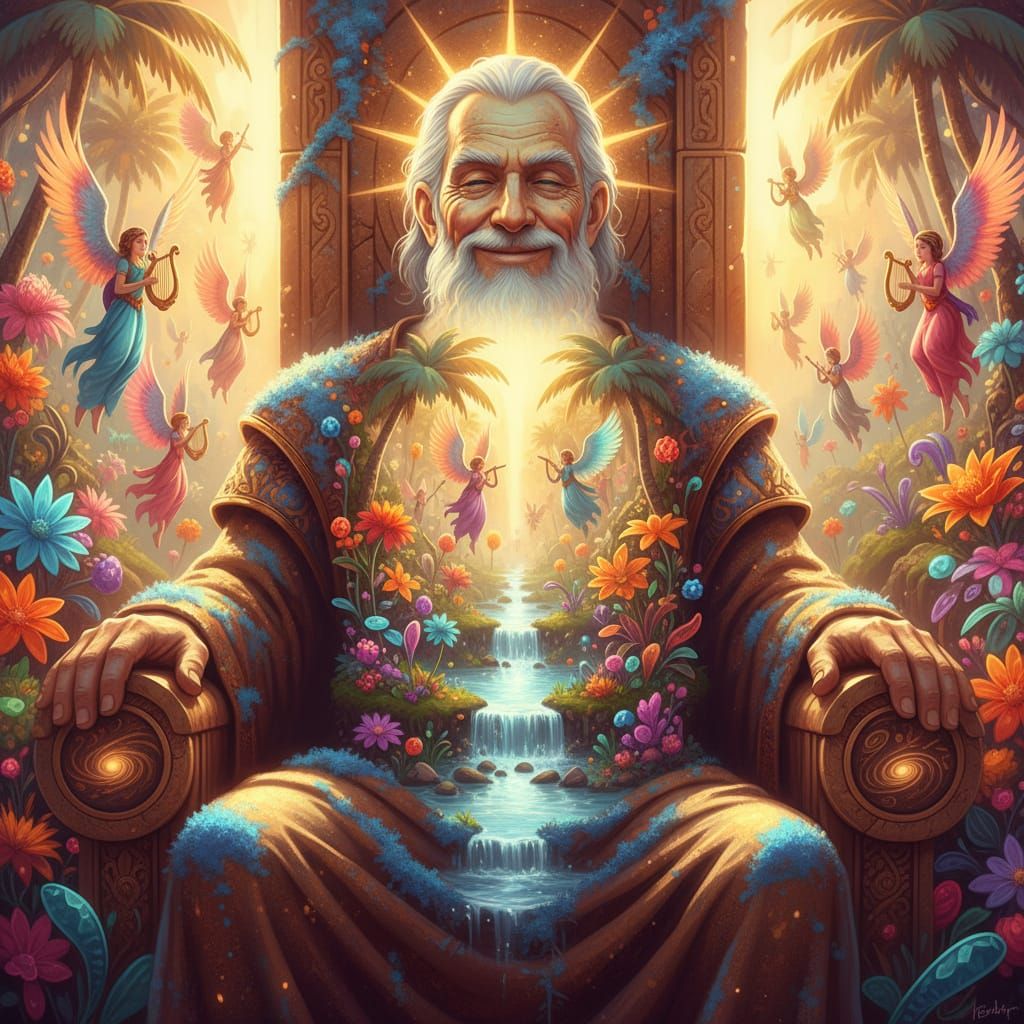 Smiling God Overlooking Sunny Paradise Creation