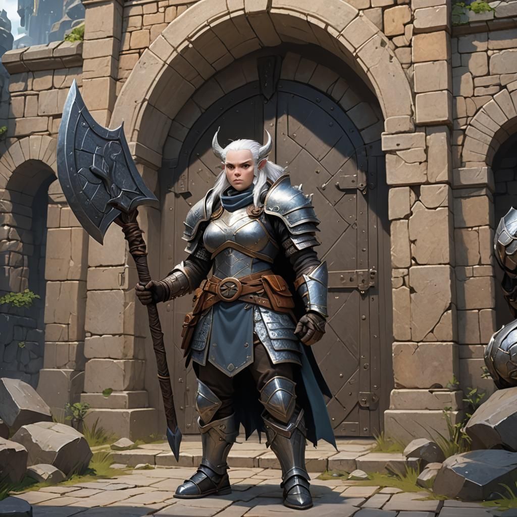 Dwarf Warrior and Wolverine: 3D Anime Art