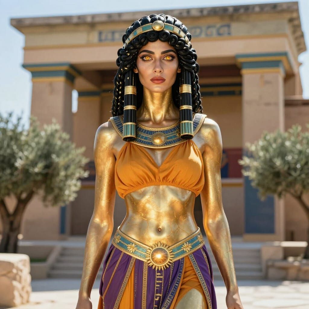 Photorealistic Minoan Noblewoman Portrait