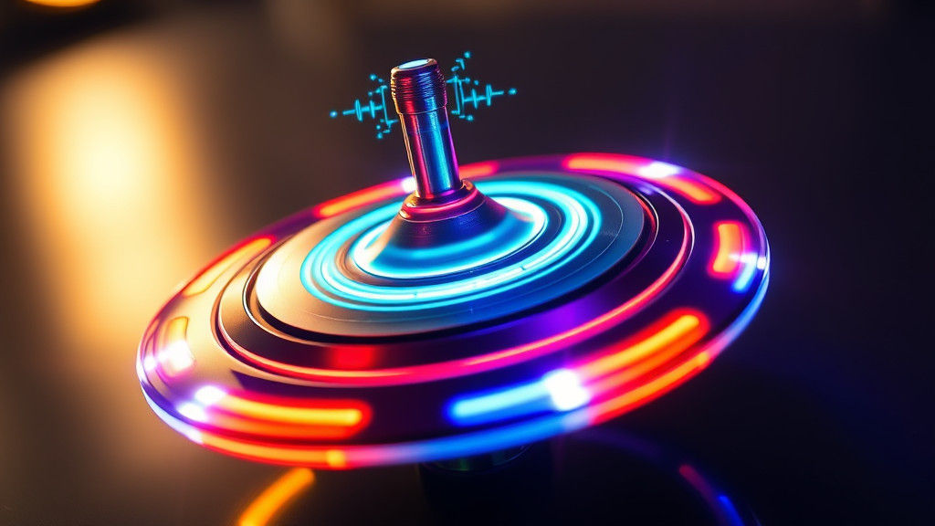 Futuristic LED Spinning Top with Holographic Effects