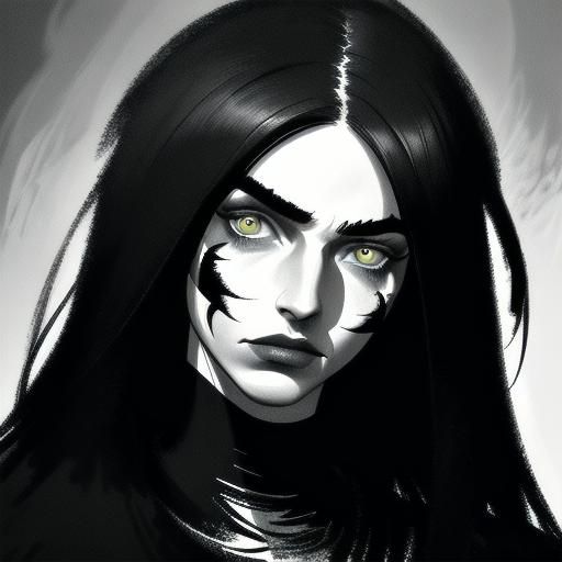 Dramatic Portrait Illustration in Chiaroscuro Lighting