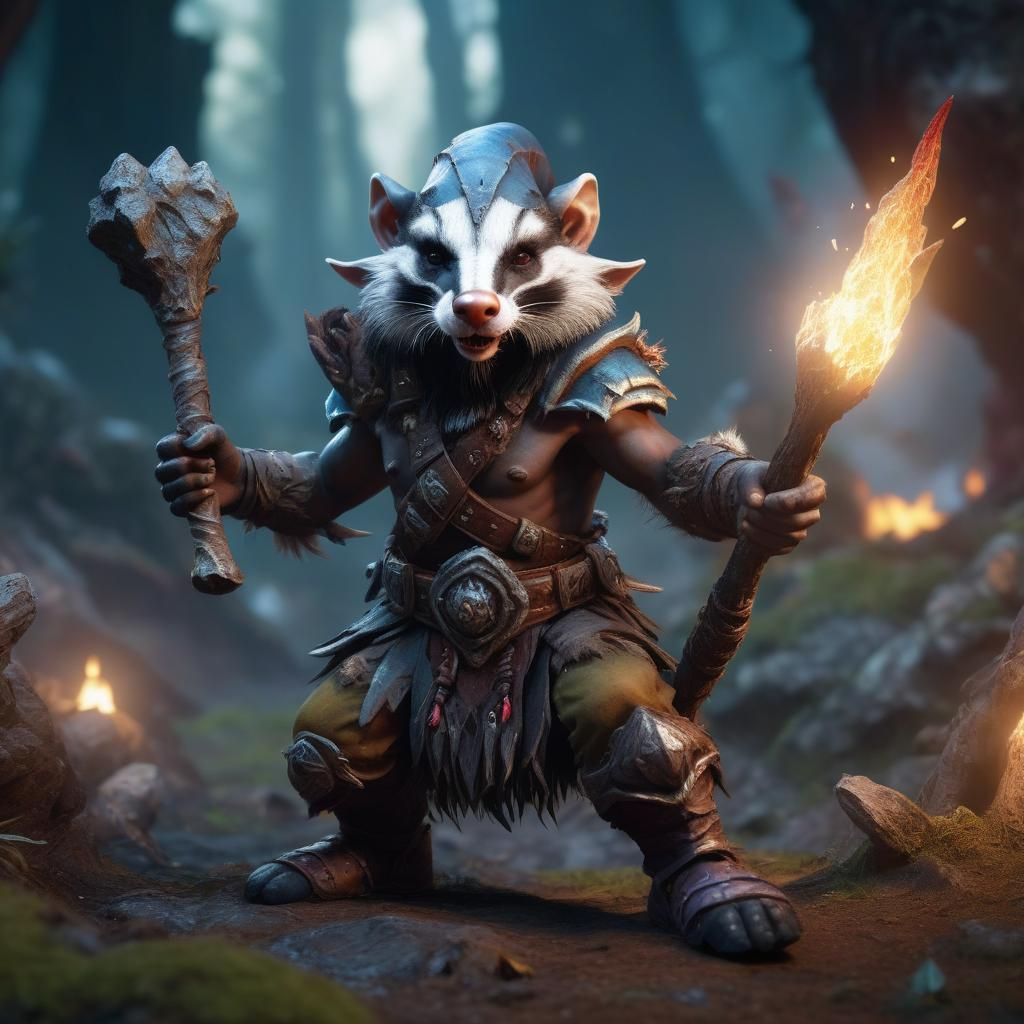 Badger-gnome, dark shaman