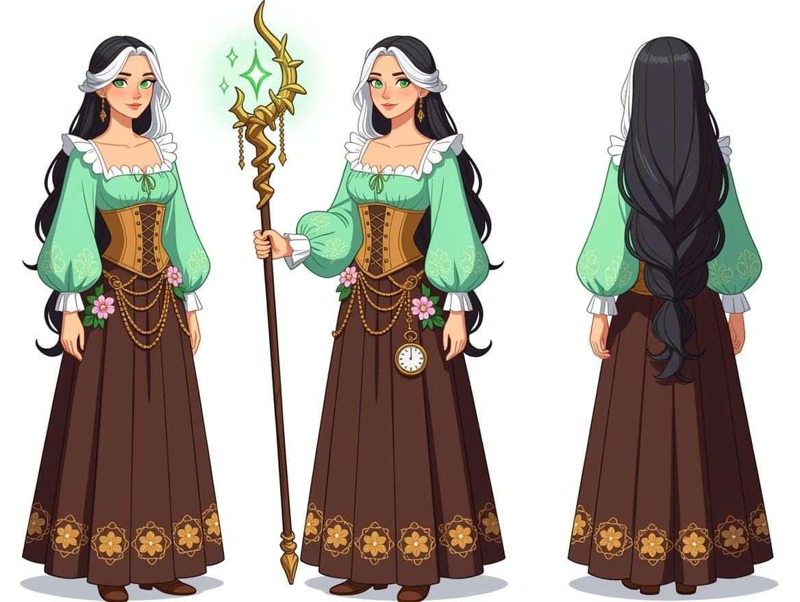 Youthful Goddess in Whimsical Attire