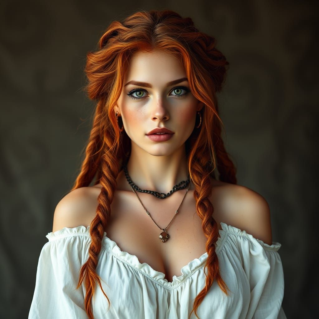 Hyper-Realistic Boho Goddess in White Linen