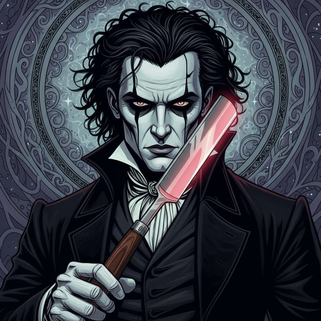 Gothic Sweeney Todd with Lightsaber Razors