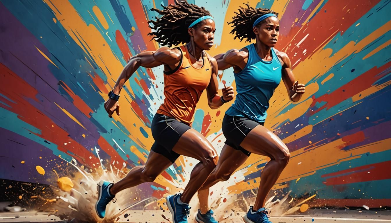 Hyperrealistic Runner in Motion with Dramatic Lighting