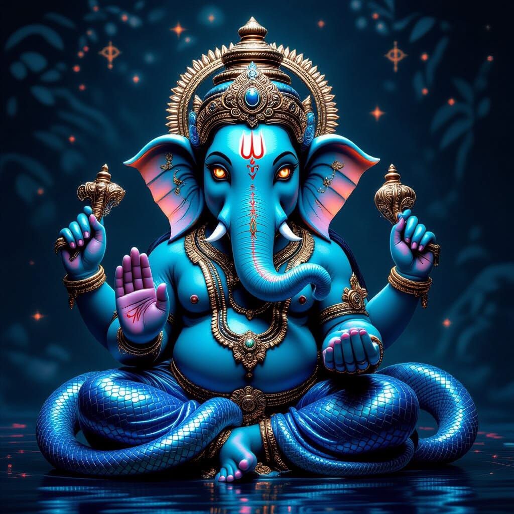 Ganesha Formed from Intertwining Serpents