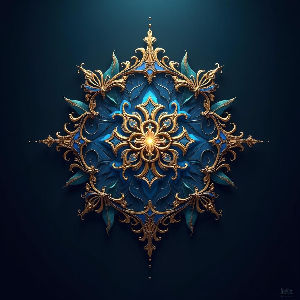 Ethereal Logo Design with Golden Accents