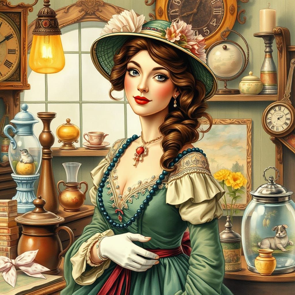Elegant Lady in Vintage Whimsy