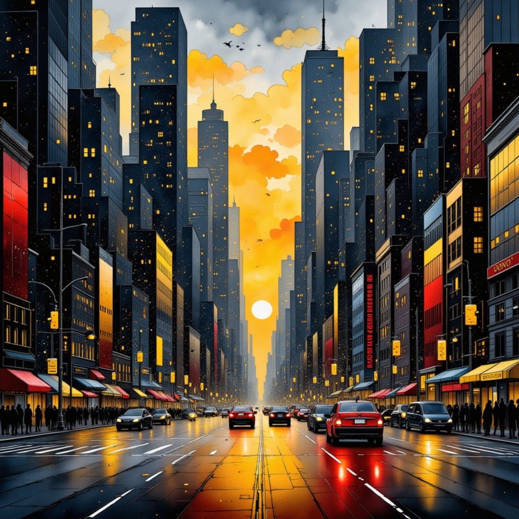 Twice a year, the setting sun aligns perfectly with the city's principal avenue.