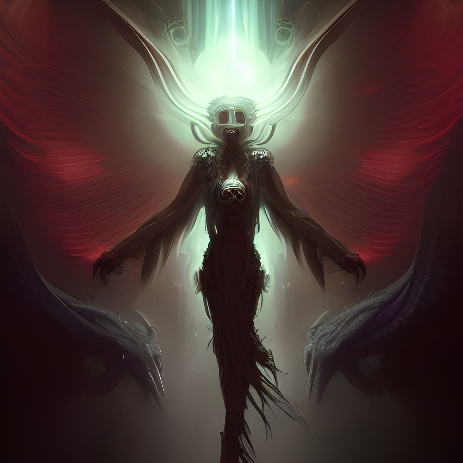 Mythical Seraphim Deity with Fractal Halo