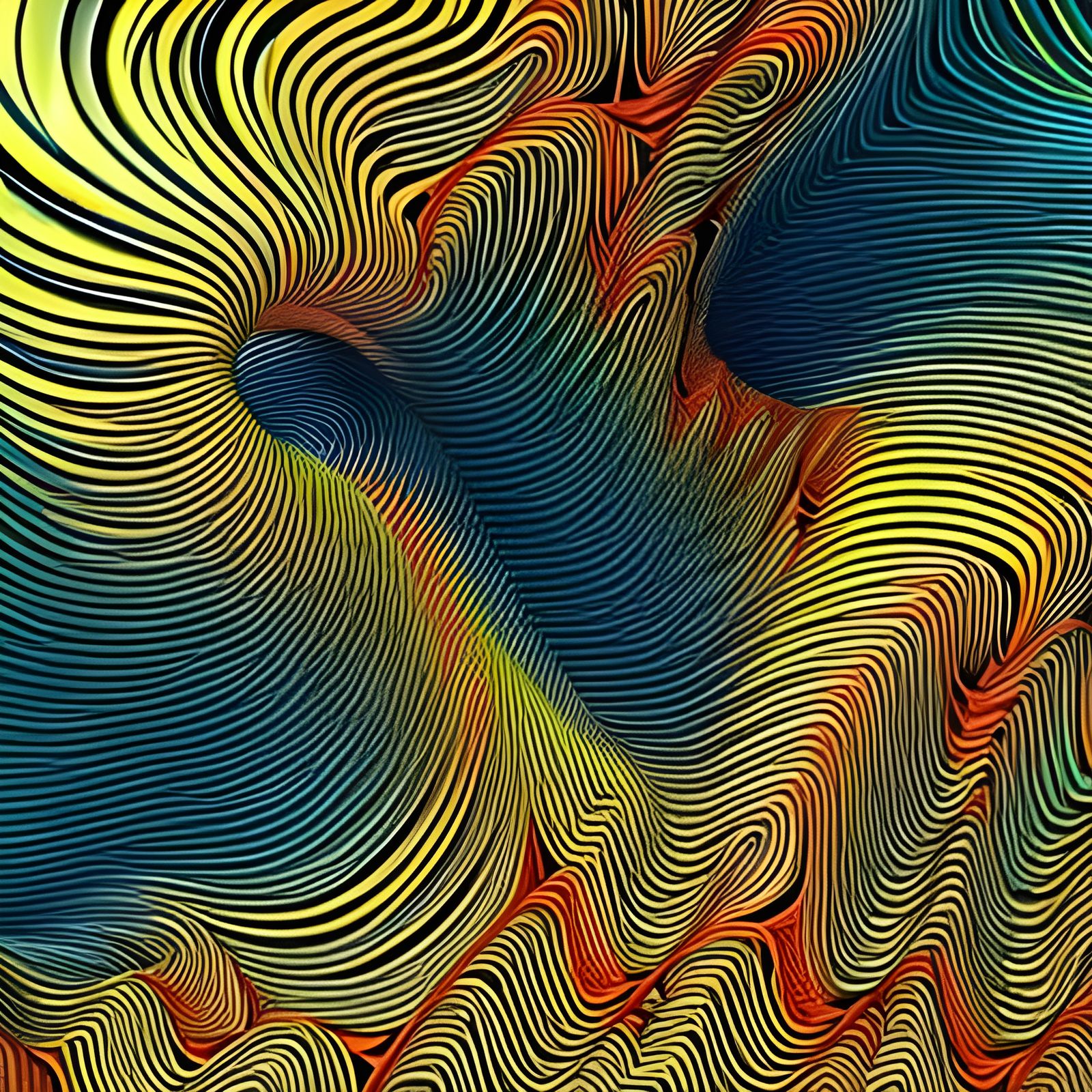 Abstract Vector Fractal with 3D Shading