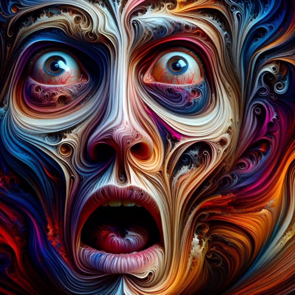 Enigmatic Portrait of Fear and Terror in Fantasy Style