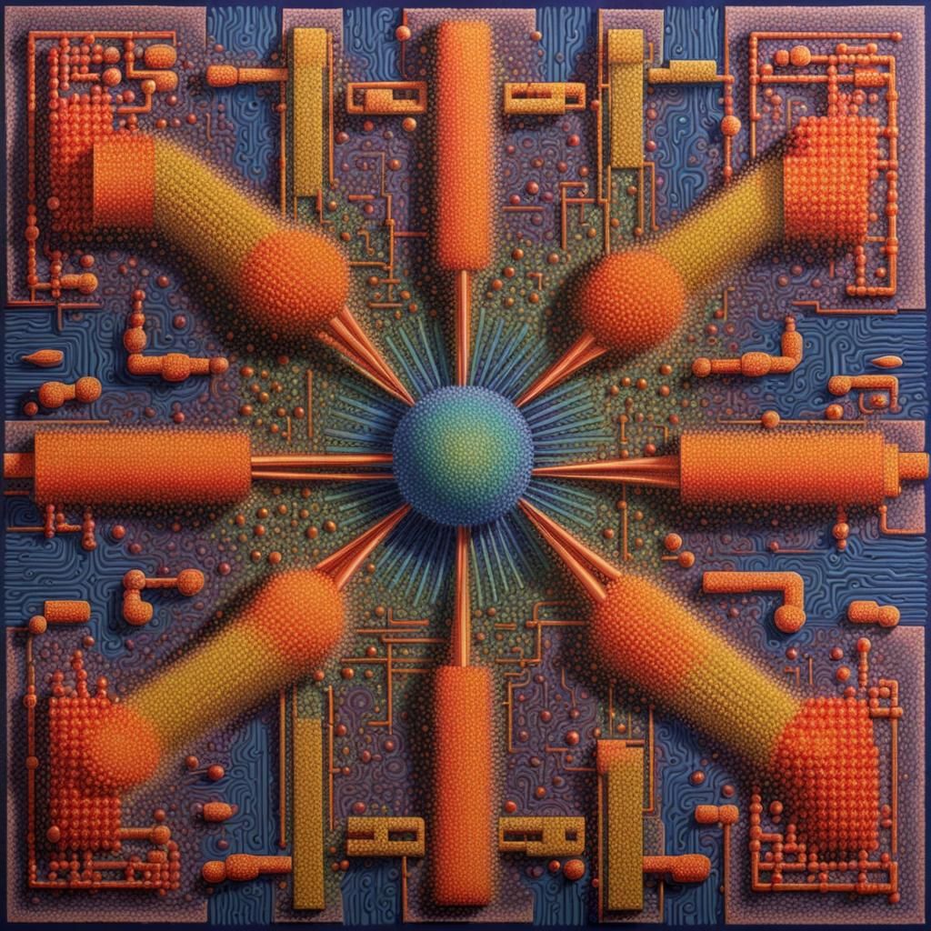 Kinetic Pointillism: Hyperdetailed Geometric Abstract Art