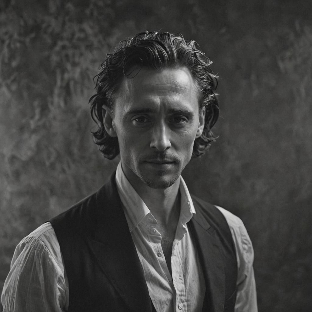 Tom Hiddleston B&W Portrait