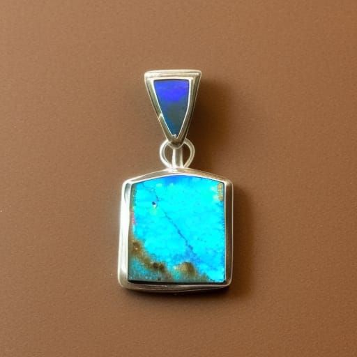 Framed Gemstone Art: Silver, Opal, and Turquoise