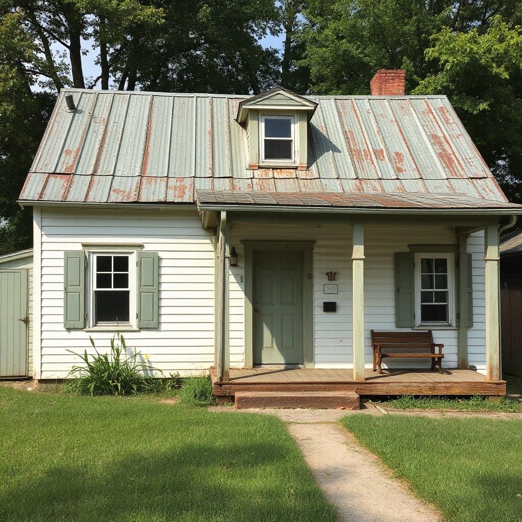 Vintage Farmhouse with Green Roof in Regionalist Style