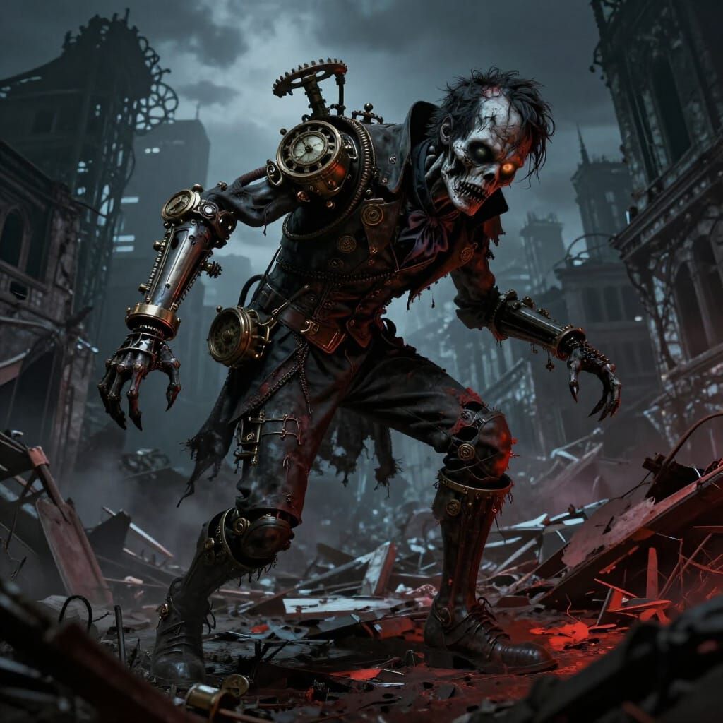 Steampunk Gothic Zombie Personifies Friday in Decay