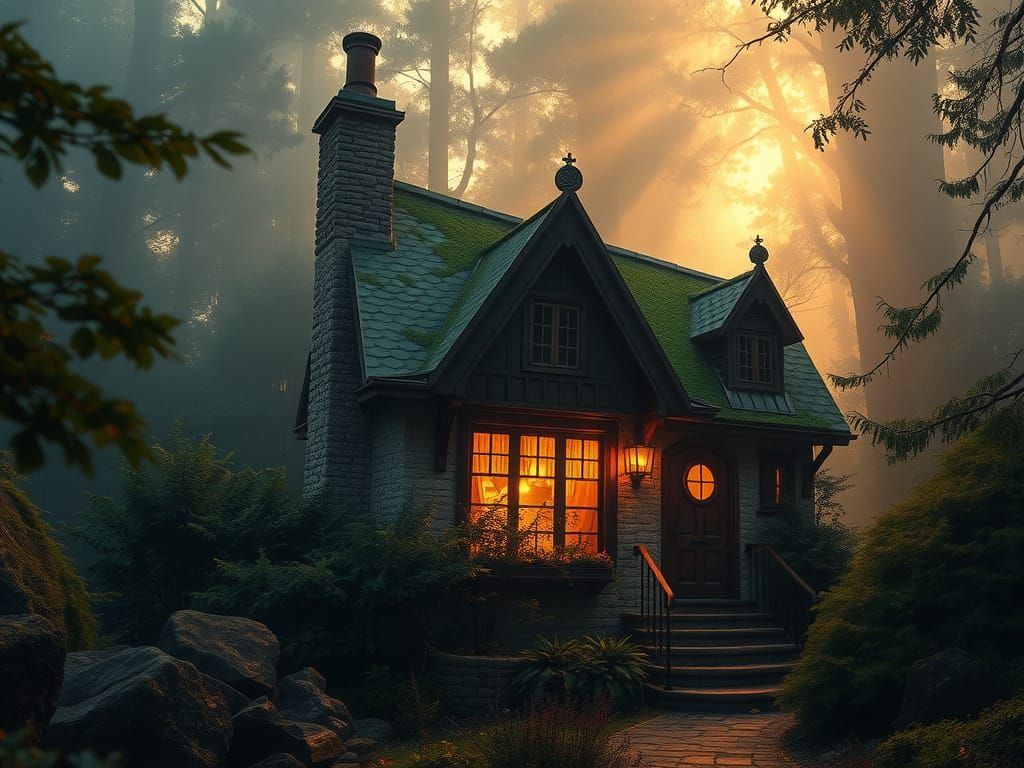Victorian Cottage Hidden in Misty Forest