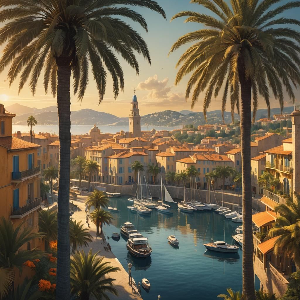 Saint Tropez Vacation Poster in Retro-Futuristic Style