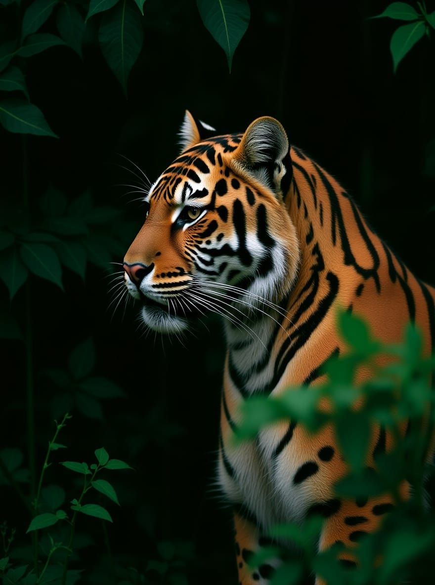 Camouflaged Leopard in Realistic Digital Painting