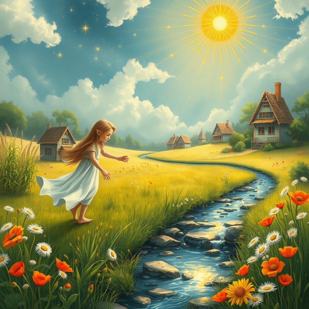 Enchanting Elf Girl in Fantasy Landscape