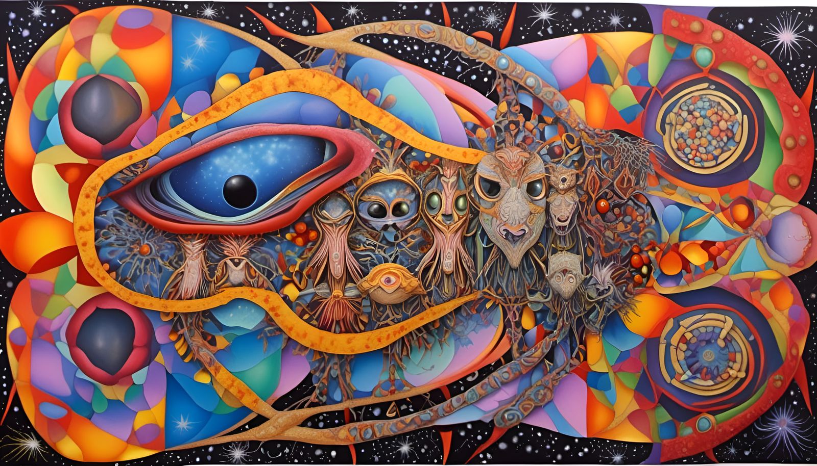 Fractal Australian Animals in Quantum Zentangle Style