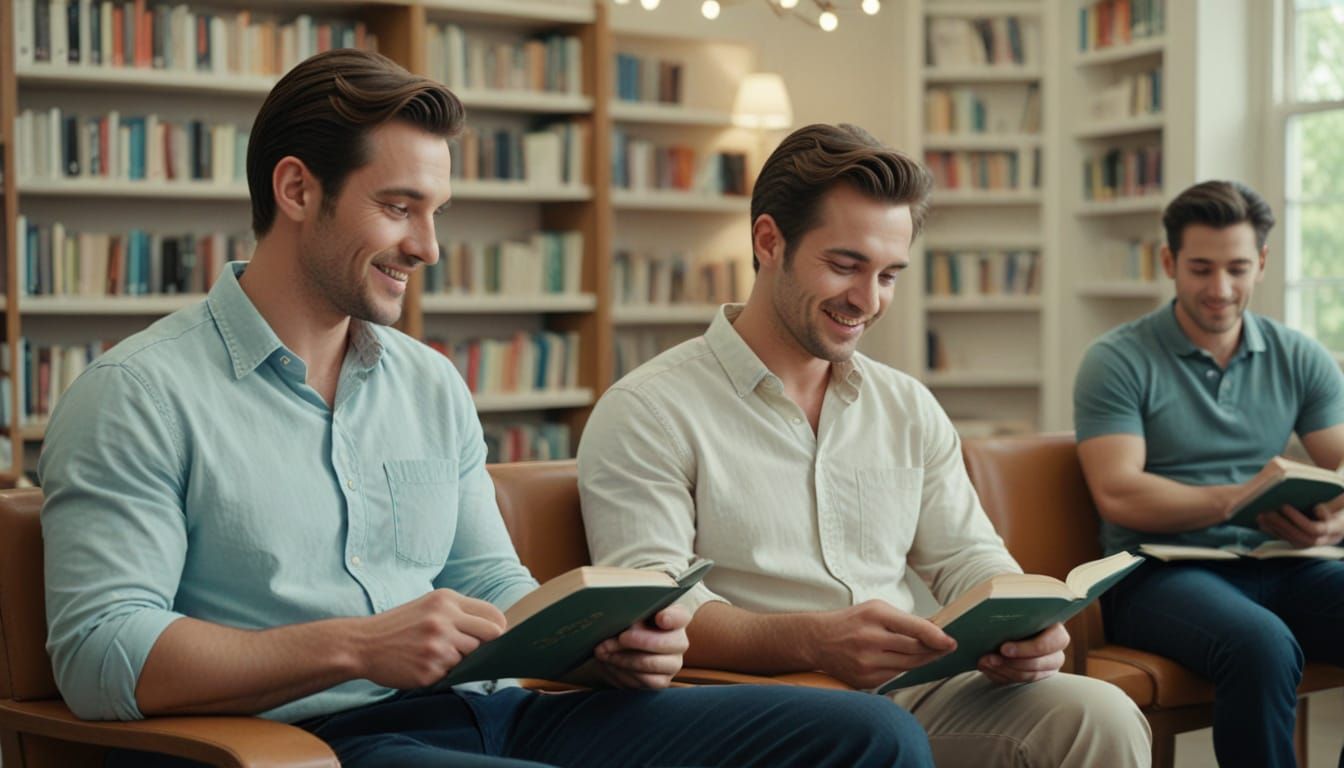 Vintage Cinematic Love Scene in Pastel Library