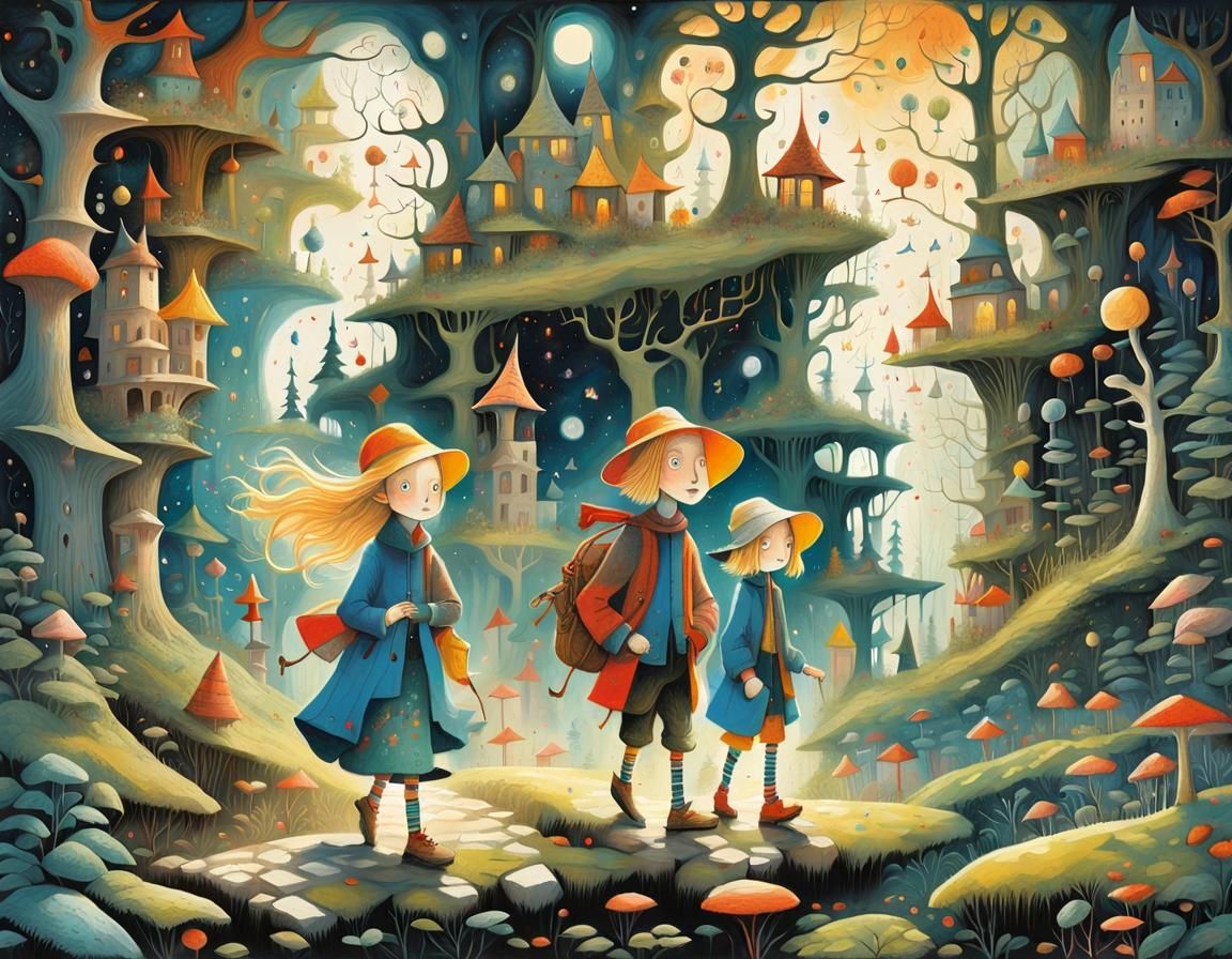Siblings Discover Magical Lands in Art Brut Style