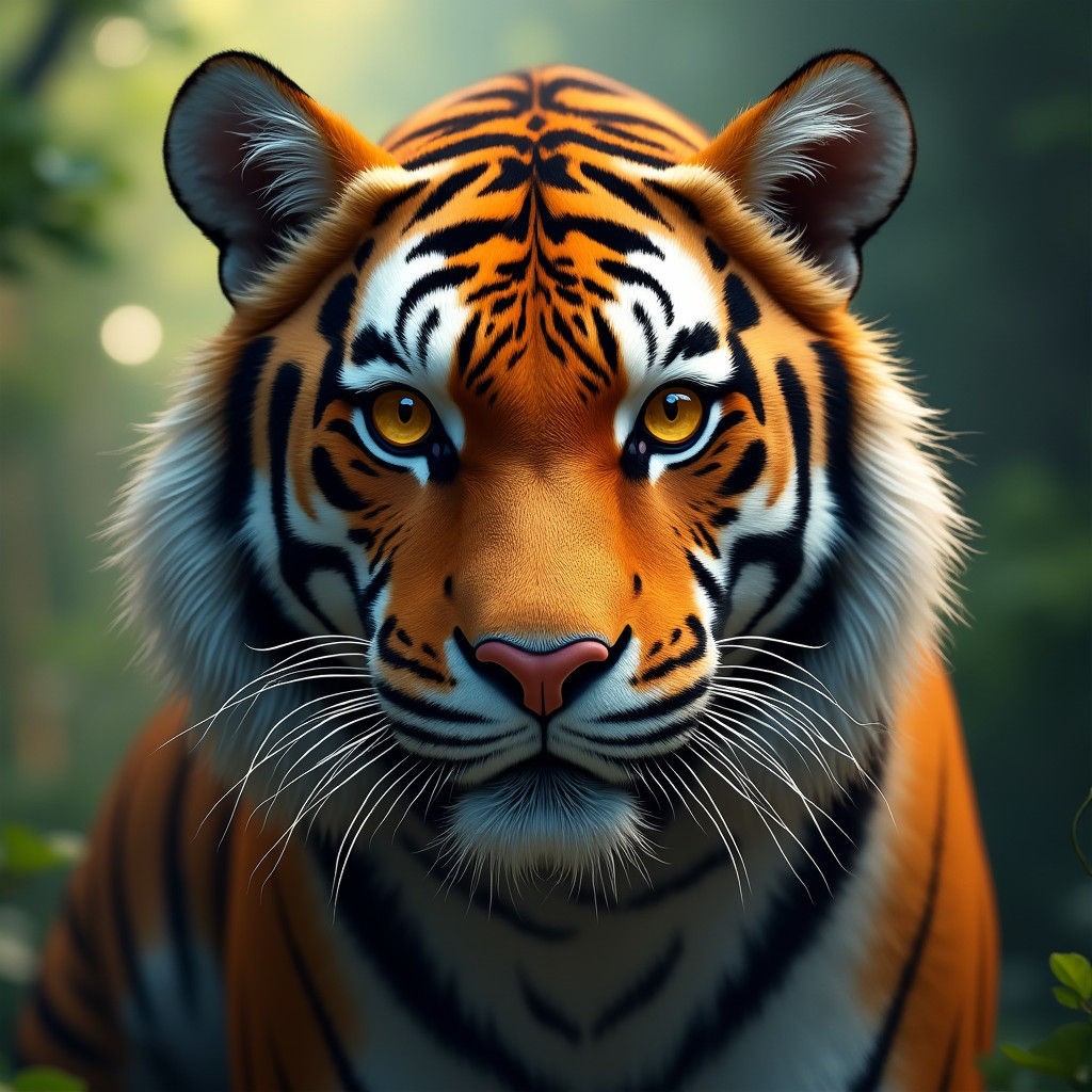 Majestic Tiger Portrait in Ultra-Realistic Detail