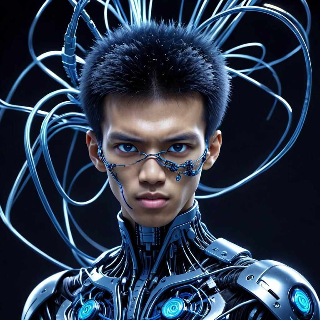 Wired Human in Biopunk Style, Digital Matte Painting