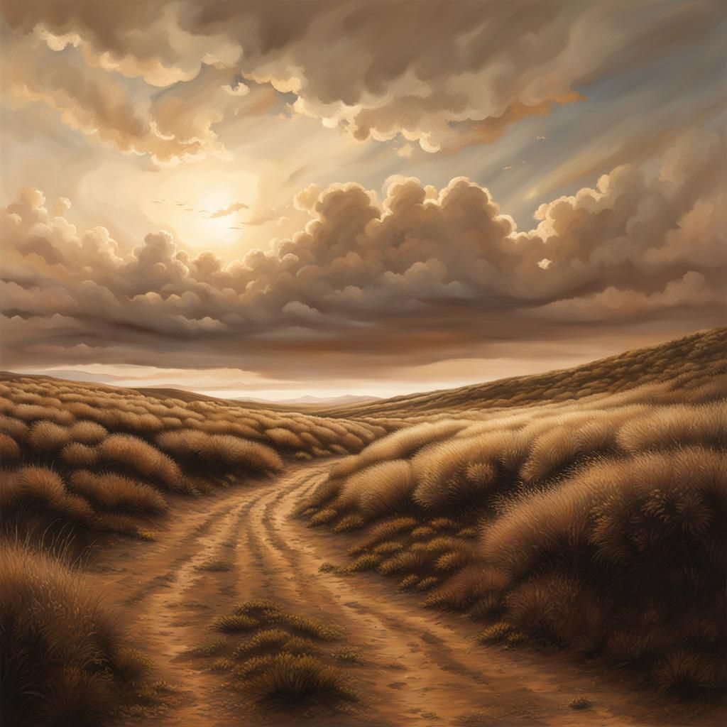Hyperrealistic Beige Sky with Cloudscapes