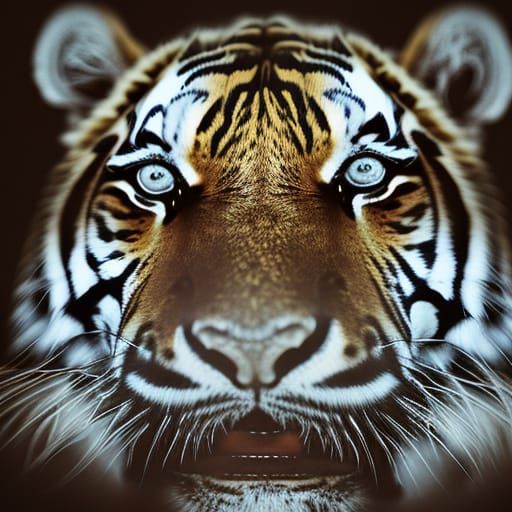 Majestic Tiger Portrait with Ambient Lighting