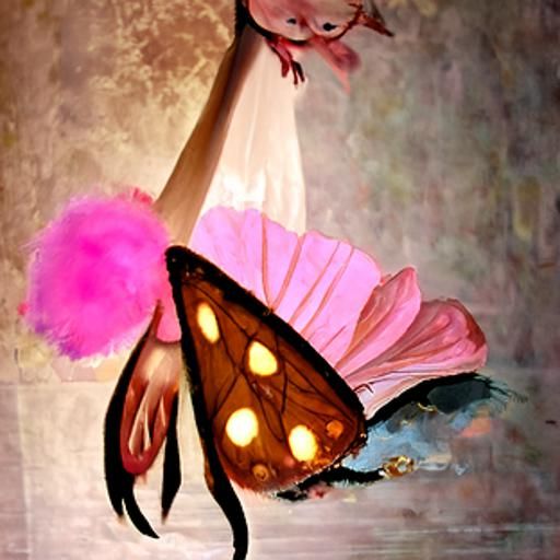 Light Pink Butterfly in Airbrush Style