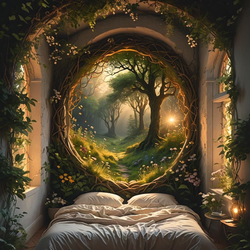 Bedroom forest portal