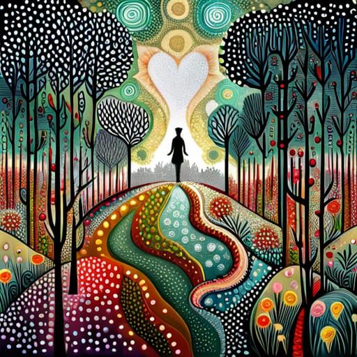 Love Forest Garden in Mixed Media Style