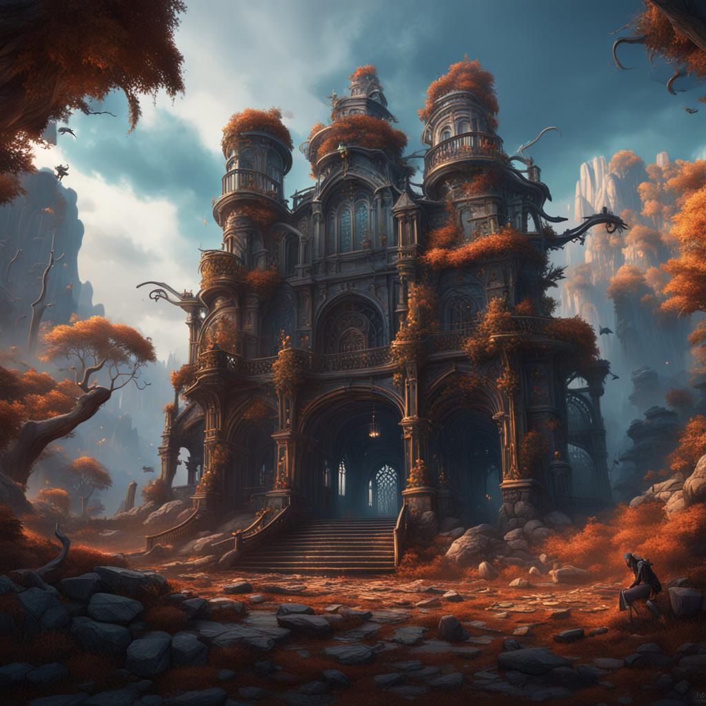 Intricate Psychology Concept Art in Deep Color