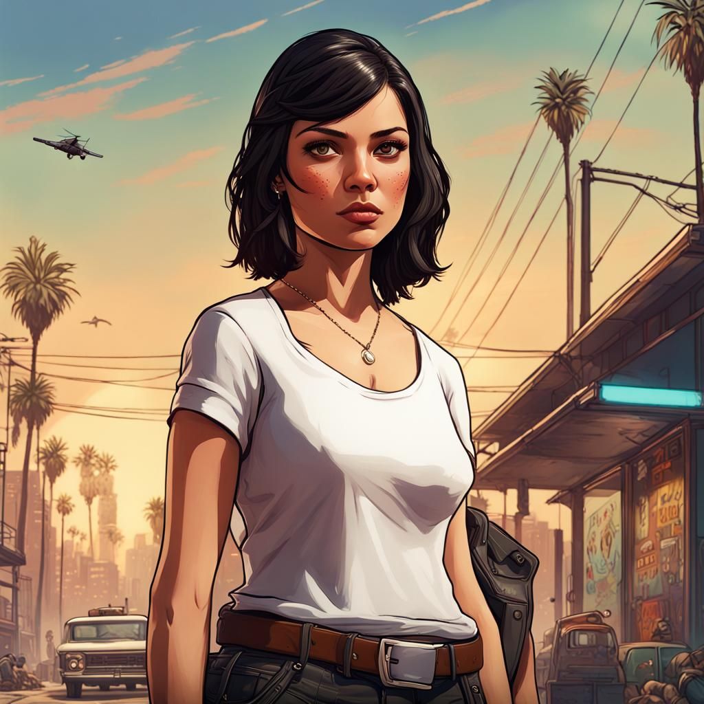 Teenage Girl in GTA 5 Art Style
