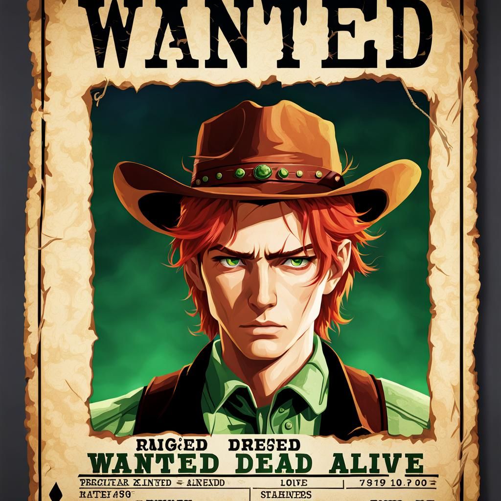 Wanted Cowboy Poster with Singed Edges