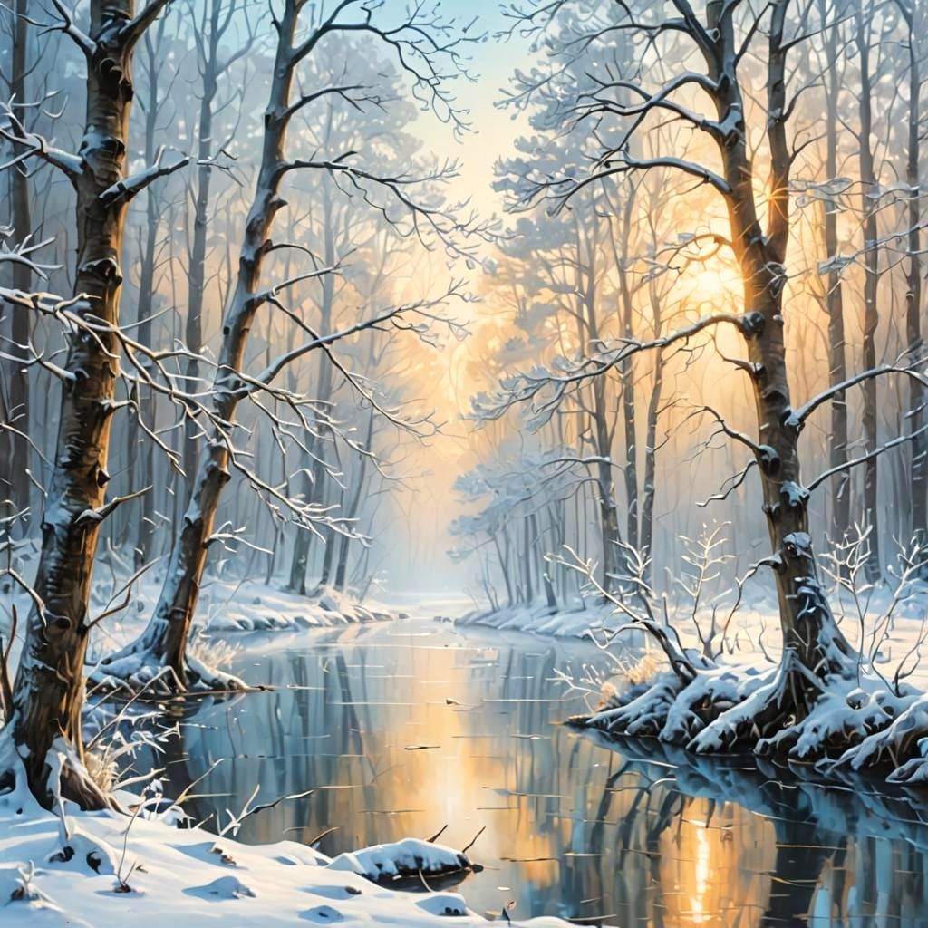Vibrant Winter Forest Scene