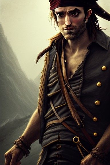 Robert Pattinson as a Pirate: Hyper-Detailed Digital Art