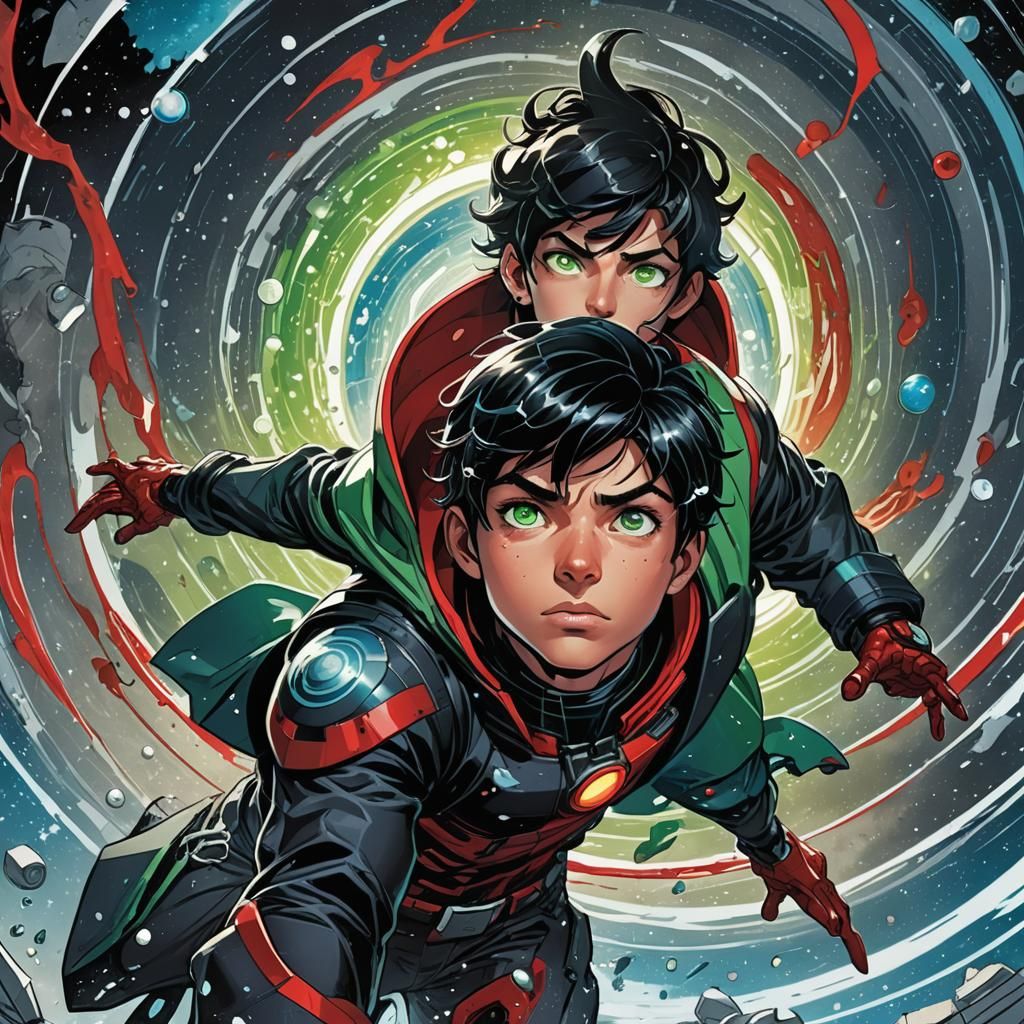 Boy in Space: Comic Book Style Illustration