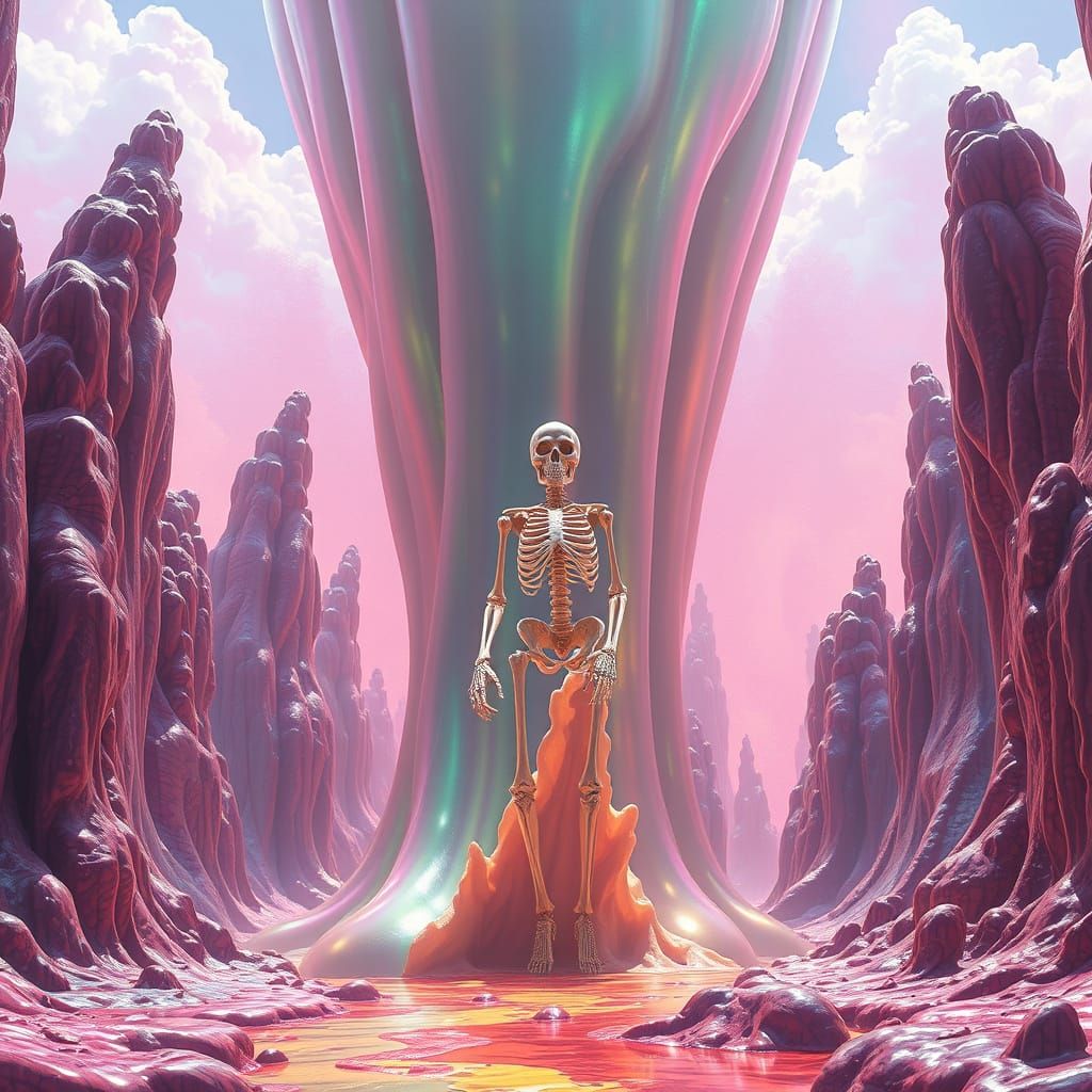 Iridescent Slime Giant in Kaleidoscopic Valley