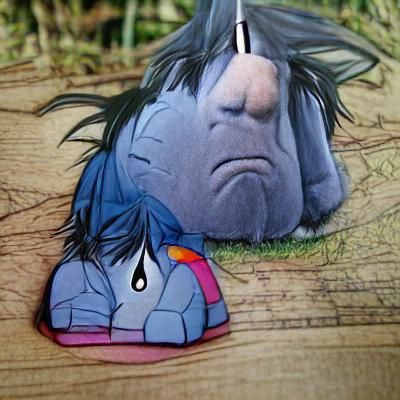 Sad Eeyore Character Generated by AI