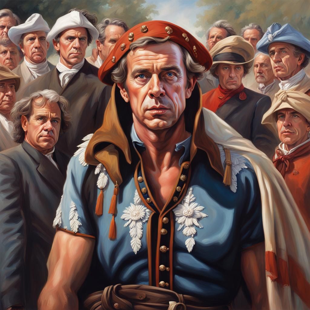RFK Jr in Colonial Attire: Hyperrealistic Splash Art