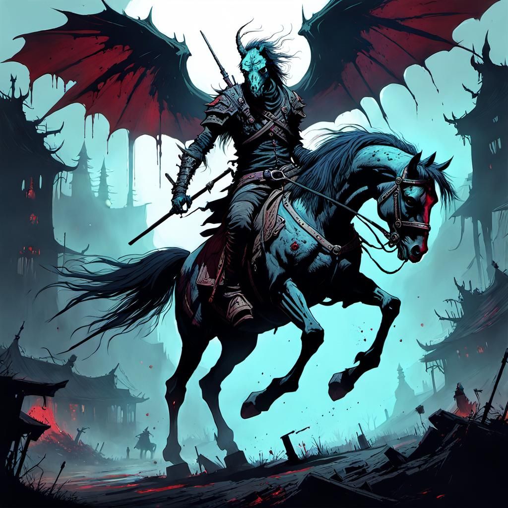 Grotesque Nuckelavee Fusion in Dark Fantasy Style