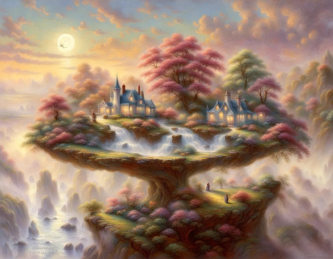 Ethereal Fantasy Landscape in Luminist Style