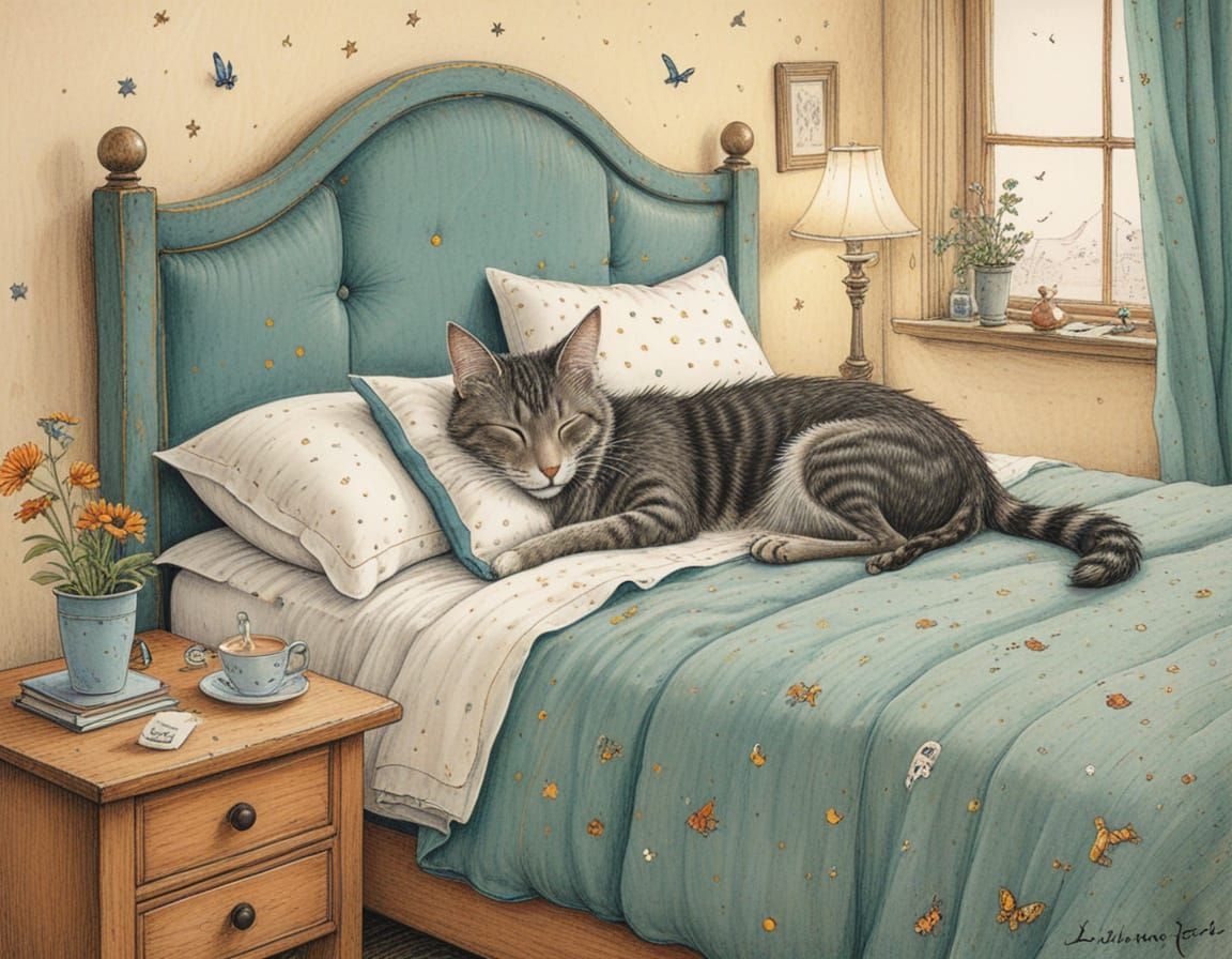 Whimsical Cartoon Dreamscapes in Colour Pencil