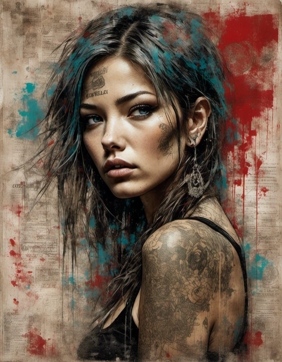 Grunge Poster of a Gypsy